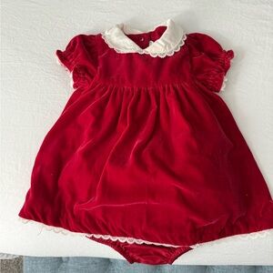 Red velvet baby dress